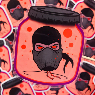 Ninja Head Jar Sticker