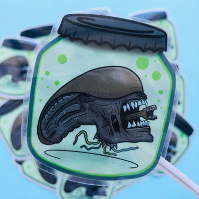 Alien Head Jar Sticker